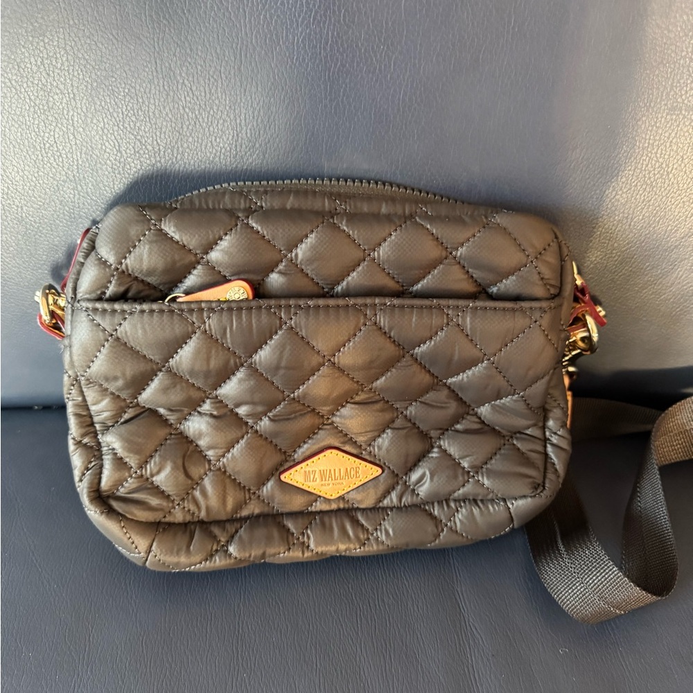 MZ Wallace Quilted Brown Crossbody Bag